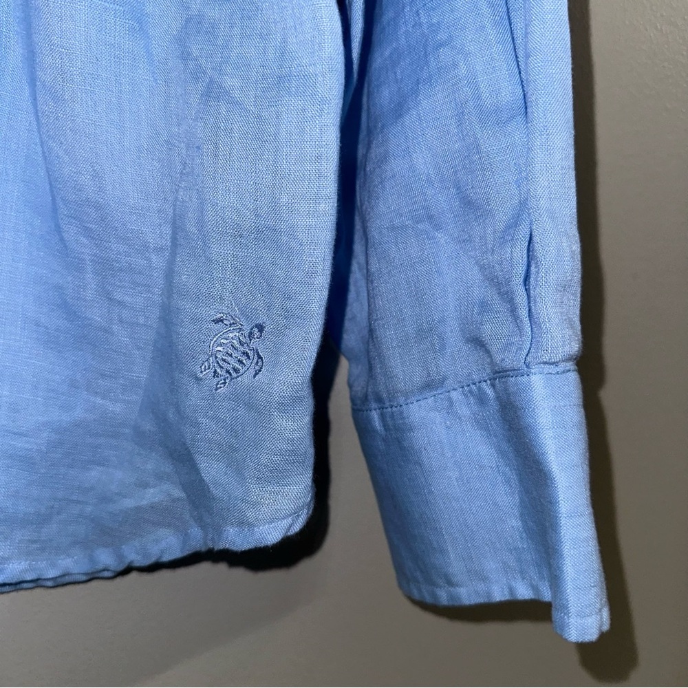VILEBREQUIN Linen Long Sleeve Shirt In Blue Men’s Large - Picture 3 of 7
